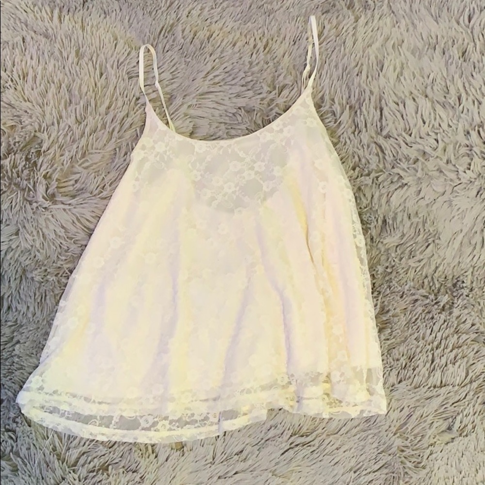 White Flowy Crop Top From Frenchi